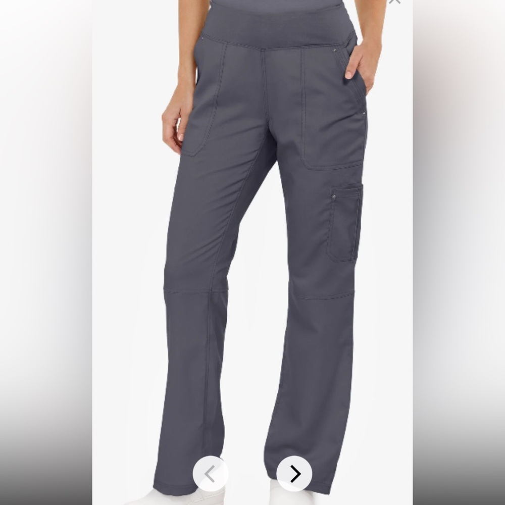 Healing Hands Purple Label Tori Womens 5-Pocket Yoga Scrub Pants Size Small Grey - Picture 5 of 5